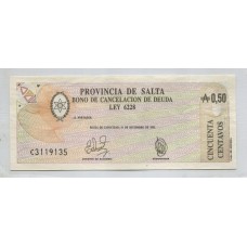 ARGENTINA EC. 050 BONO BILLETE SALTA SIN CIRCULAR UNC